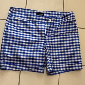 Emporio Armani Blue and White Checkered Women's Shorts